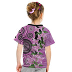 Australia Boronia Kid T Shirt Aussie Native Flowers Indigenous Art - Aussie Hoodie