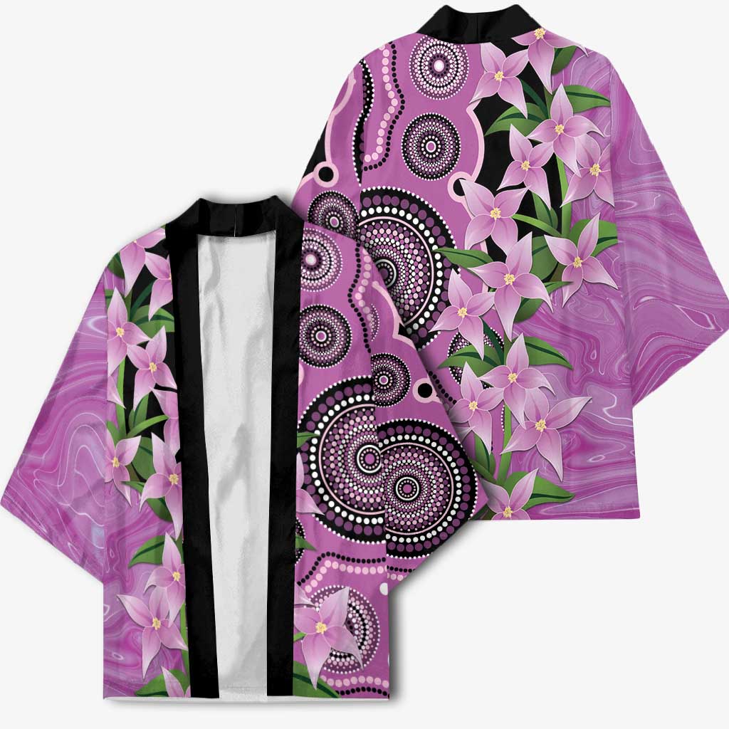 Australia Boronia Kimono Aussie Native Flowers Indigenous Art - Aussie Hoodie
