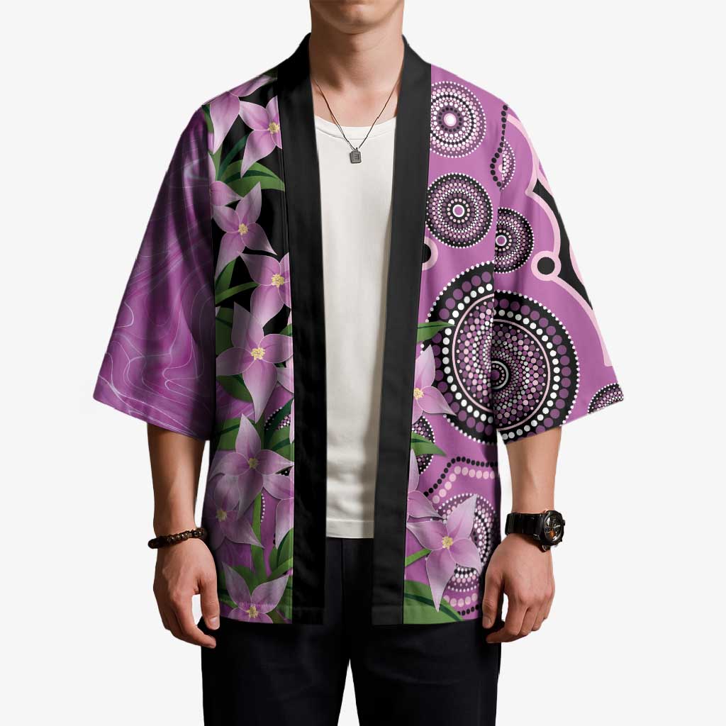 Australia Boronia Kimono Aussie Native Flowers Indigenous Art - Aussie Hoodie