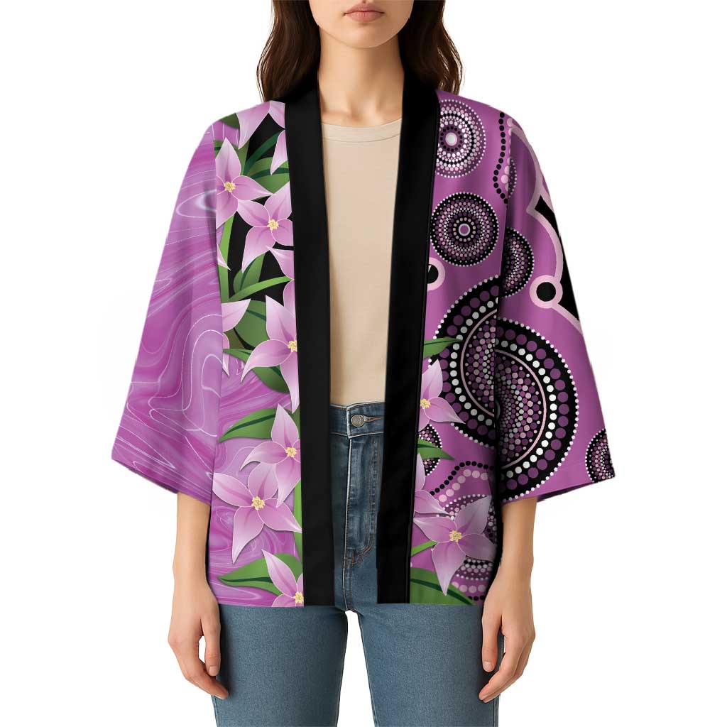 Australia Boronia Kimono Aussie Native Flowers Indigenous Art - Aussie Hoodie