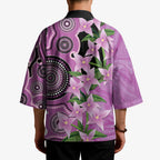 Australia Boronia Kimono Aussie Native Flowers Indigenous Art - Aussie Hoodie