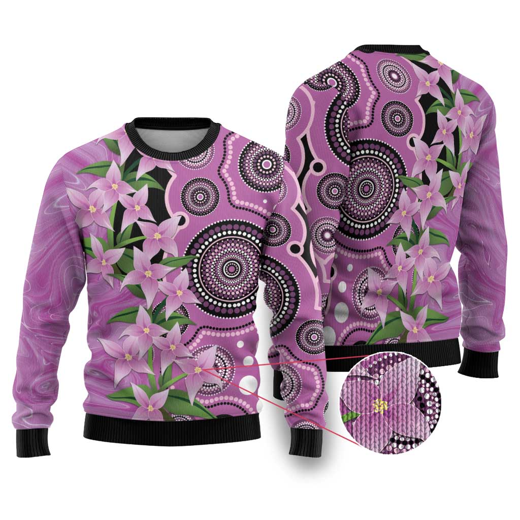 Australia Boronia Ugly Christmas Sweater Aussie Native Flowers Indigenous Art - Aussie Hoodie