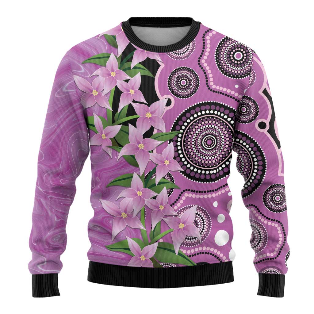Australia Boronia Ugly Christmas Sweater Aussie Native Flowers Indigenous Art - Aussie Hoodie