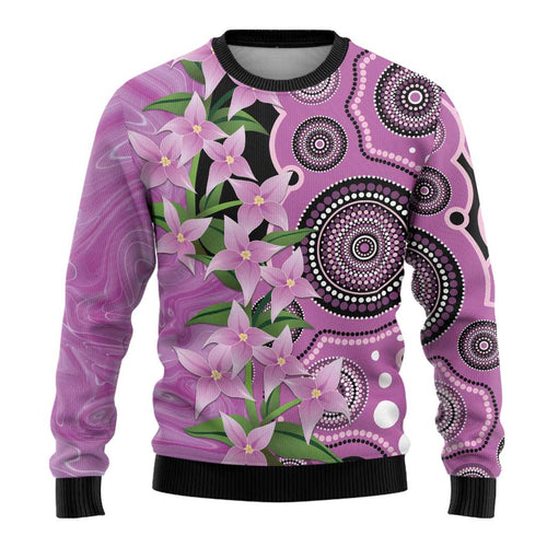 Australia Boronia Ugly Christmas Sweater Aussie Native Flowers Indigenous Art - Aussie Hoodie