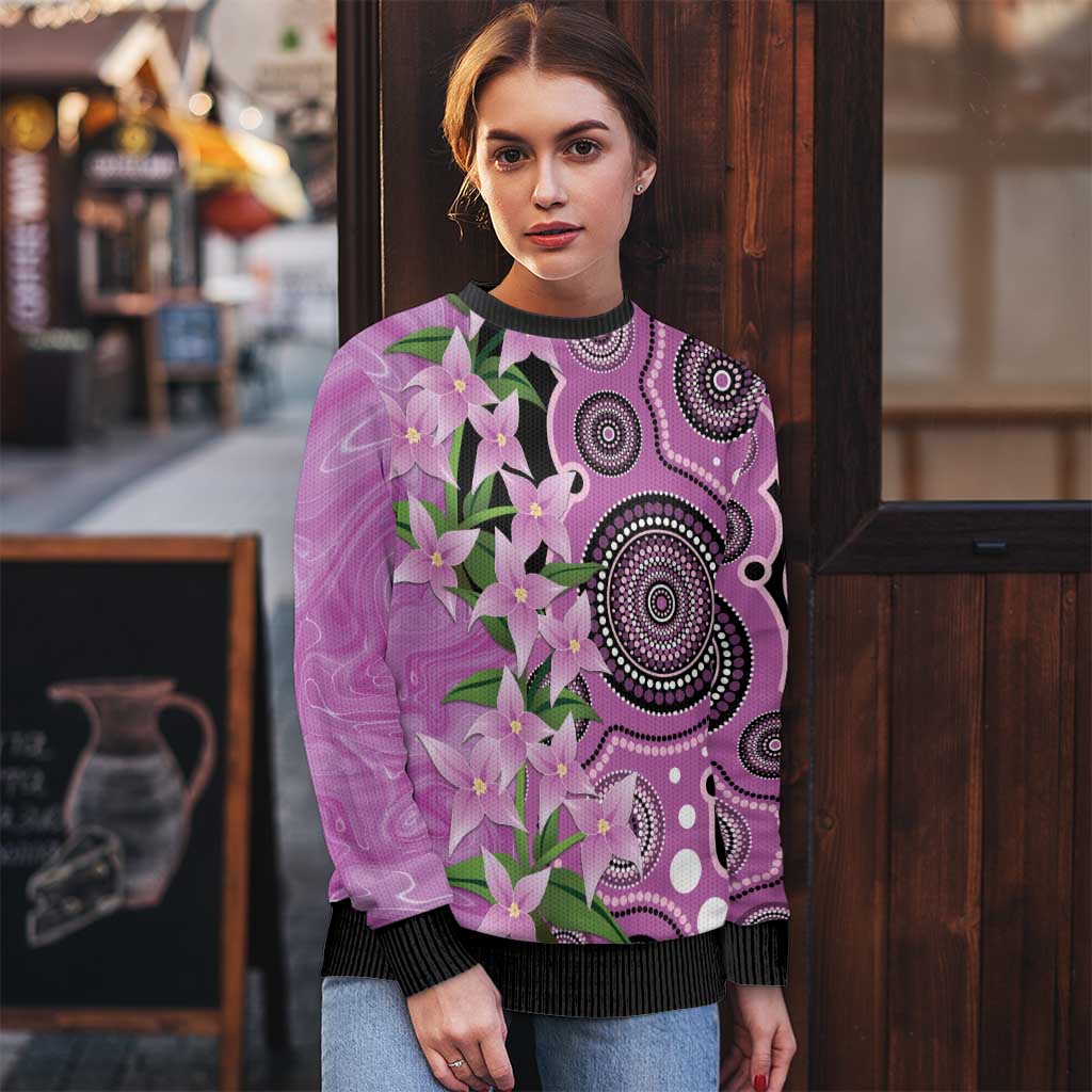 Australia Boronia Ugly Christmas Sweater Aussie Native Flowers Indigenous Art - Aussie Hoodie