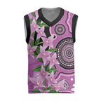 Australia Boronia Christmas Knitted V-Neck Vest Aussie Native Flowers Indigenous Art - Aussie Hoodie