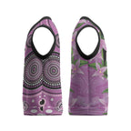 Australia Boronia Christmas Knitted V-Neck Vest Aussie Native Flowers Indigenous Art - Aussie Hoodie