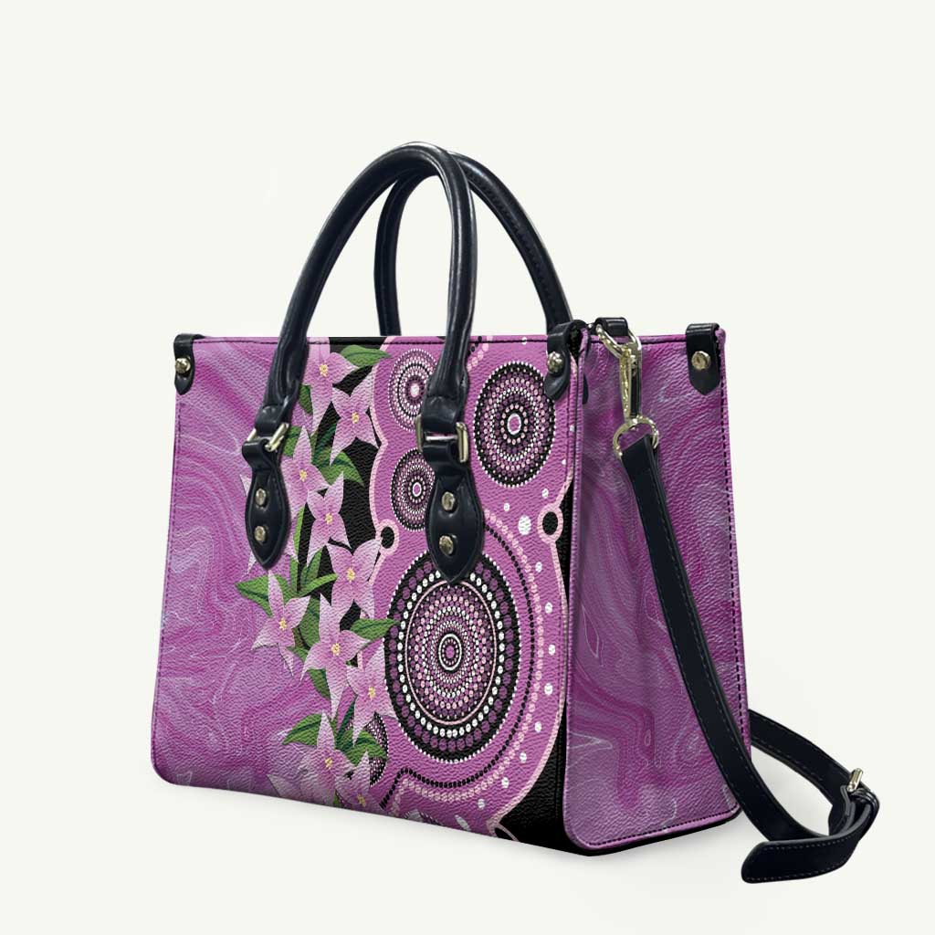 Australia Boronia Leather Bag Aussie Native Flowers Indigenous Art - Aussie Hoodie