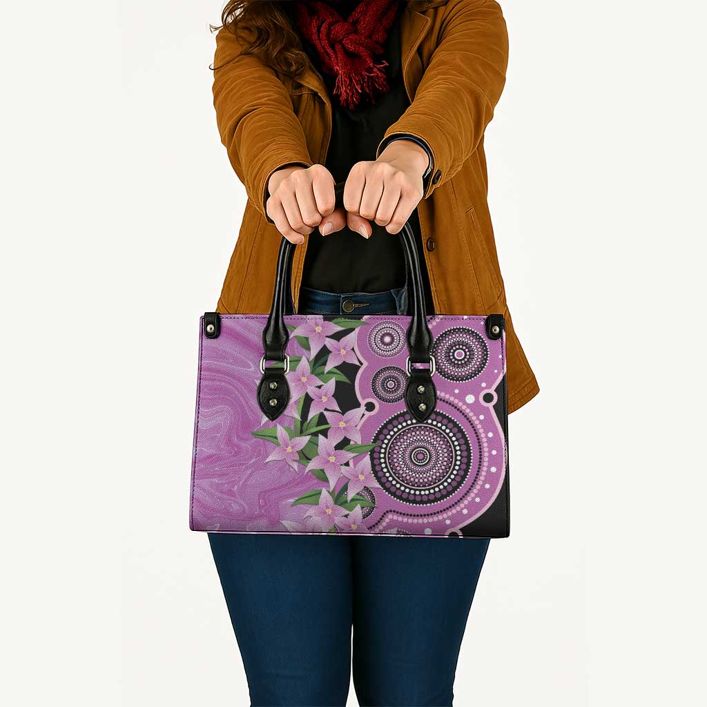 Australia Boronia Leather Bag Aussie Native Flowers Indigenous Art - Aussie Hoodie