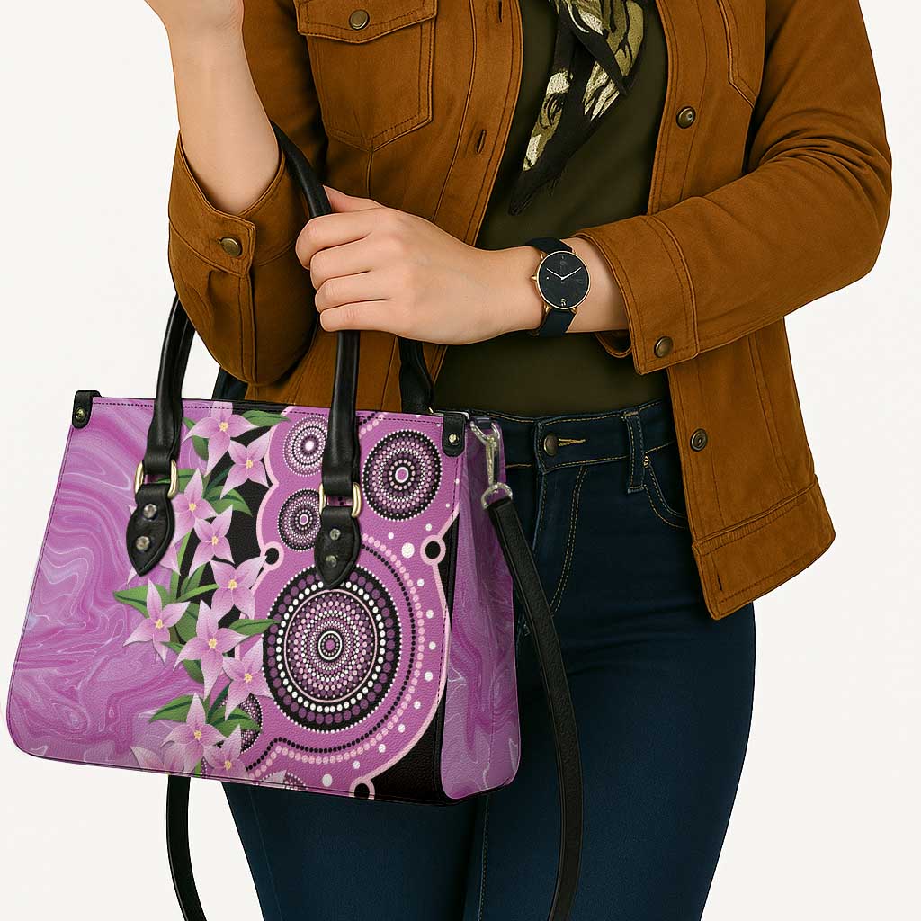 Australia Boronia Leather Bag Aussie Native Flowers Indigenous Art - Aussie Hoodie