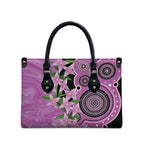 Australia Boronia Leather Bag Aussie Native Flowers Indigenous Art - Aussie Hoodie