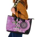 Australia Boronia Leather Tote Bag Aussie Native Flowers Indigenous Art - Aussie Hoodie