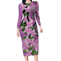 Australia Boronia Long Sleeve Bodycon Dress Aussie Native Flowers Indigenous Art - Aussie Hoodie