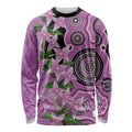 Australia Boronia Long Sleeve Shirt Aussie Native Flowers Indigenous Art - Aussie Hoodie
