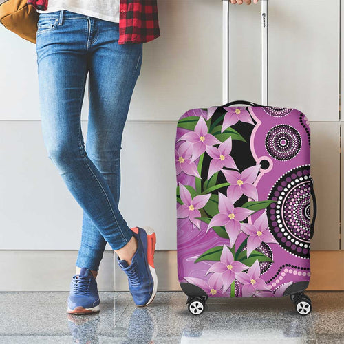 Australia Boronia Luggage Cover Aussie Native Flowers Indigenous Art - Aussie Hoodie