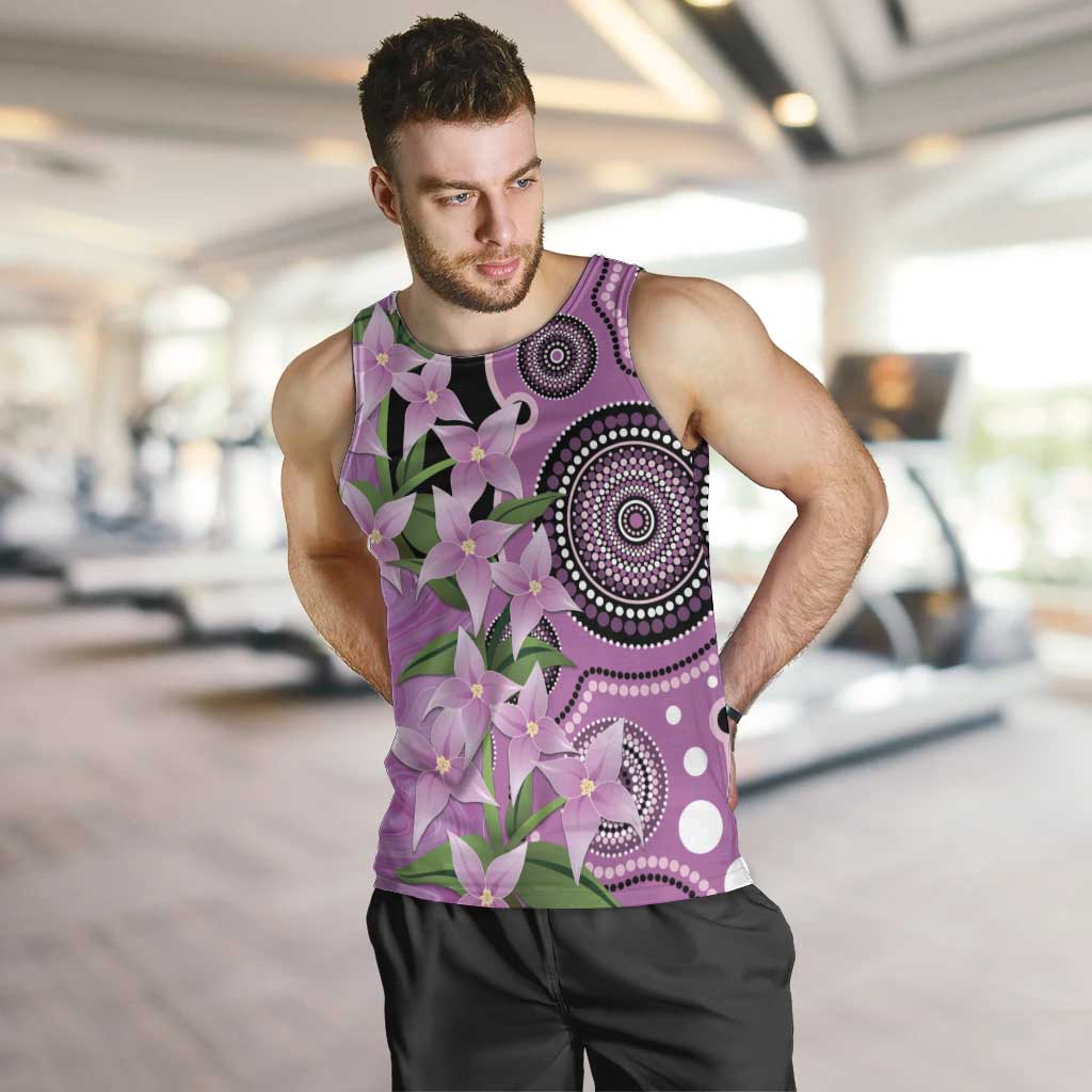 Australia Boronia Men Tank Top Aussie Native Flowers Indigenous Art - Aussie Hoodie