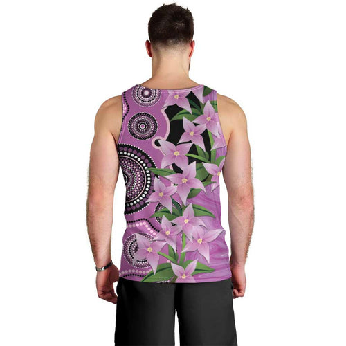 Australia Boronia Men Tank Top Aussie Native Flowers Indigenous Art - Aussie Hoodie