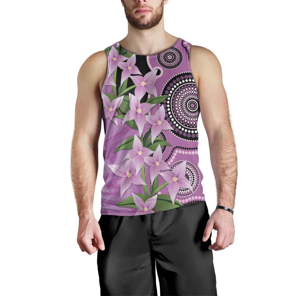 Australia Boronia Men Tank Top Aussie Native Flowers Indigenous Art - Aussie Hoodie