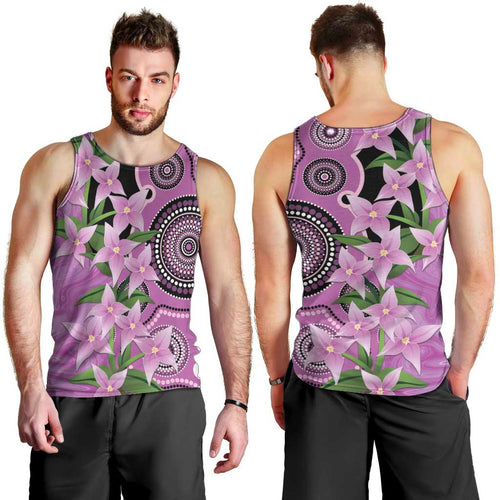 Australia Boronia Men Tank Top Aussie Native Flowers Indigenous Art - Aussie Hoodie