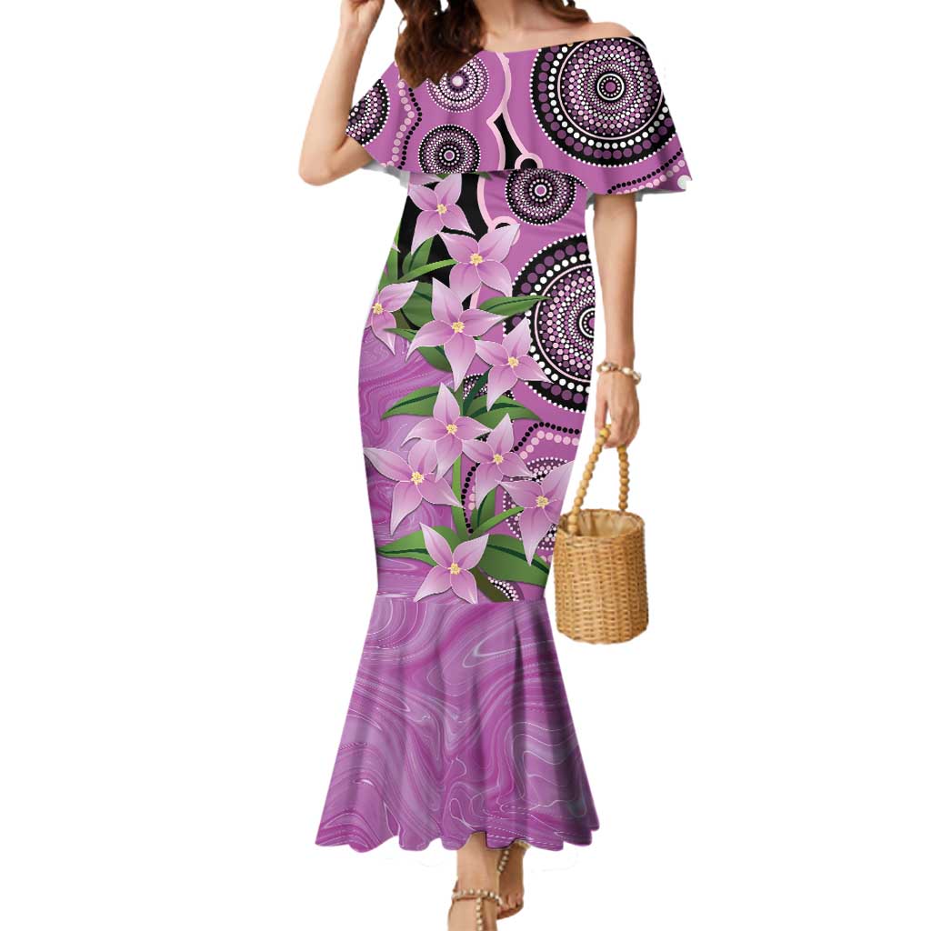 Australia Boronia Mermaid Dress Aussie Native Flowers Indigenous Art - Aussie Hoodie