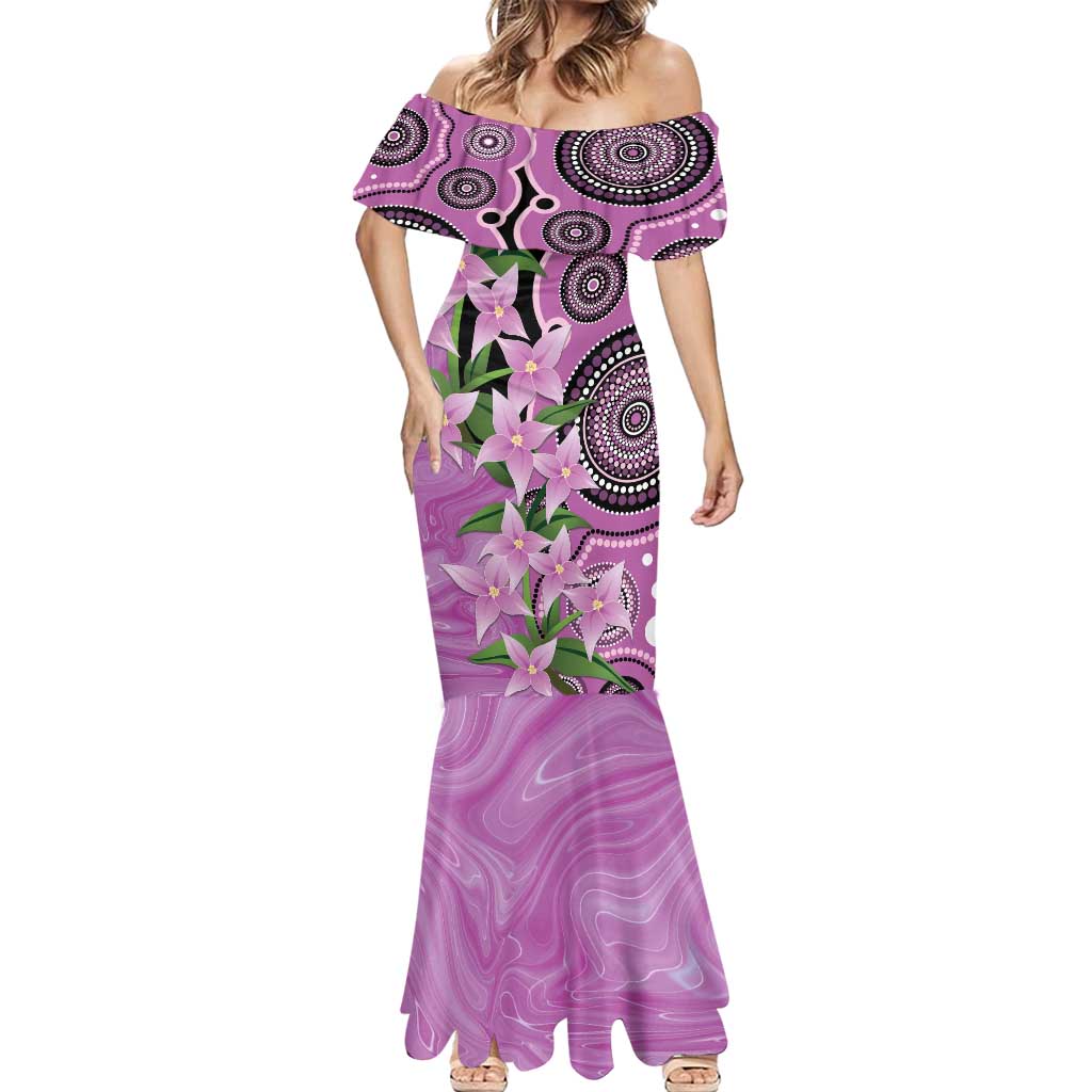 Australia Boronia Mermaid Dress Aussie Native Flowers Indigenous Art - Aussie Hoodie