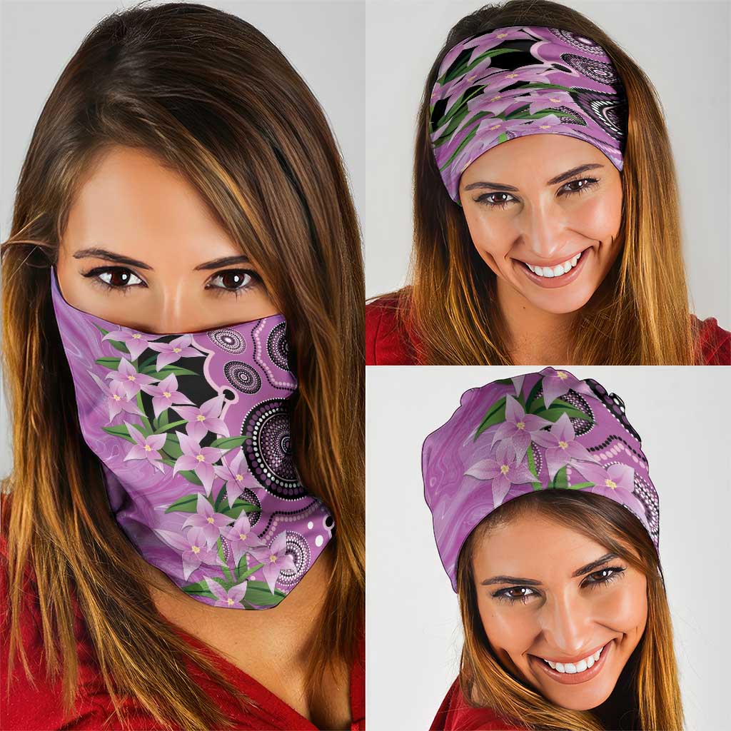 Australia Boronia Neck Gaiter Aussie Native Flowers Indigenous Art - Aussie Hoodie