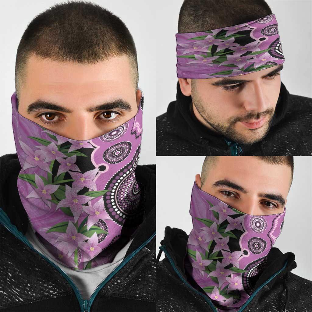 Australia Boronia Neck Gaiter Aussie Native Flowers Indigenous Art - Aussie Hoodie