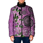 Australia Boronia Padded Jacket Aussie Native Flowers Indigenous Art - Aussie Hoodie