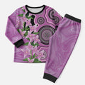 Australia Boronia Christmas Pajama Set Aussie Native Flowers Indigenous Art - Aussie Hoodie