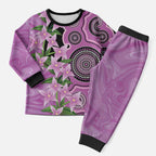 Australia Boronia Christmas Pajama Set Aussie Native Flowers Indigenous Art - Aussie Hoodie