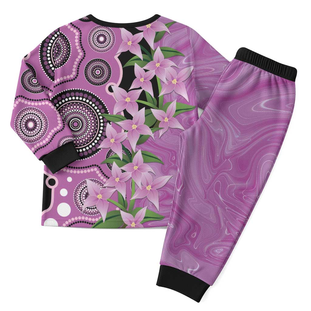 Australia Boronia Christmas Pajama Set Aussie Native Flowers Indigenous Art - Aussie Hoodie
