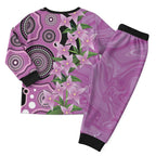 Australia Boronia Christmas Pajama Set Aussie Native Flowers Indigenous Art - Aussie Hoodie