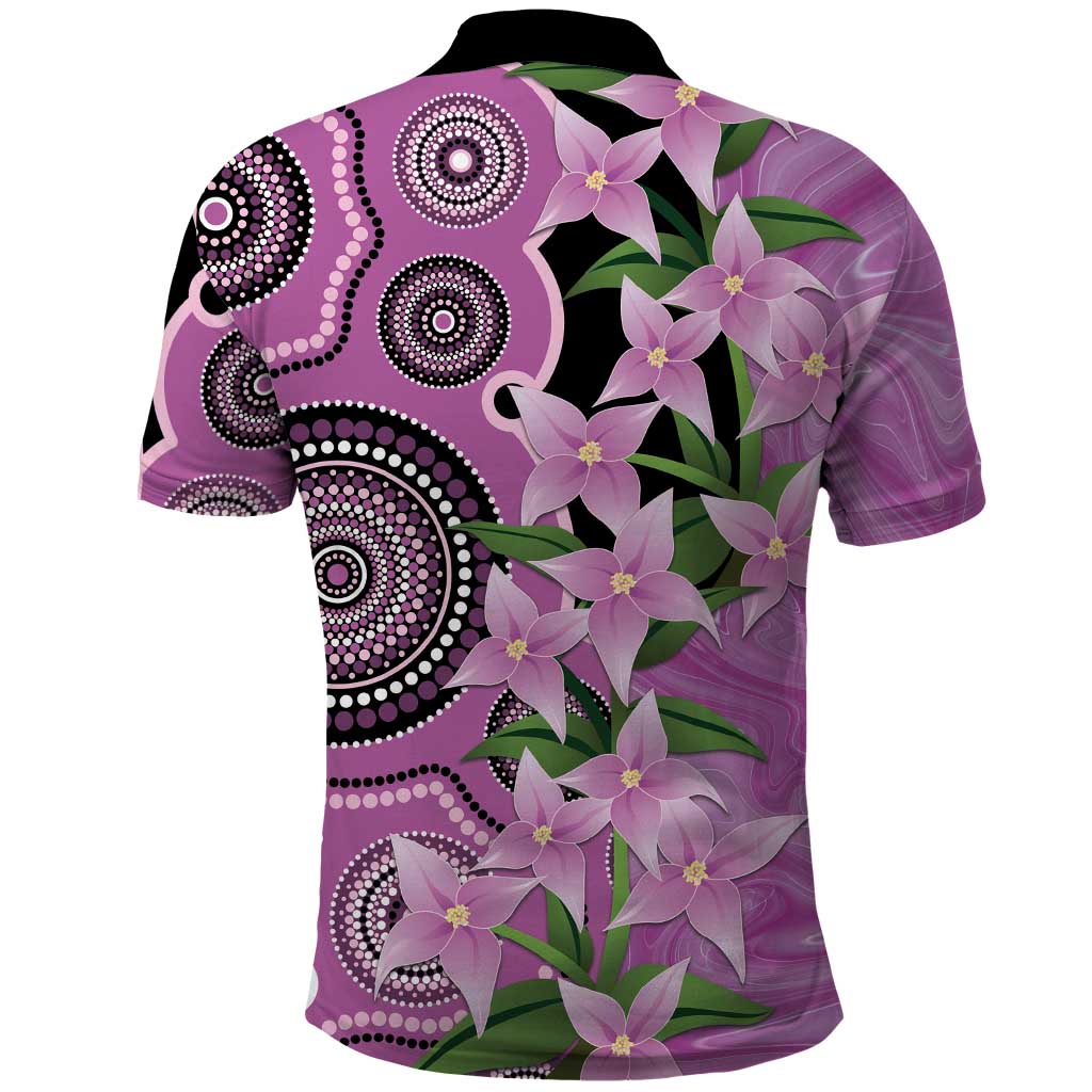 Australia Boronia Polo Shirt Aussie Native Flowers Indigenous Art - Aussie Hoodie