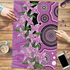 Australia Boronia Puzzle Aussie Native Flowers Indigenous Art - Aussie Hoodie