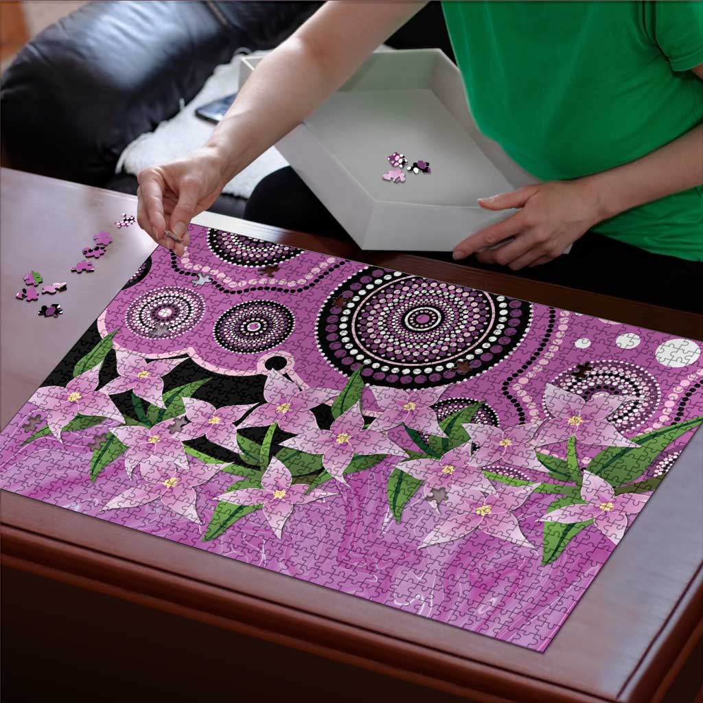 Australia Boronia Puzzle Aussie Native Flowers Indigenous Art - Aussie Hoodie