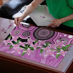 Australia Boronia Puzzle Aussie Native Flowers Indigenous Art - Aussie Hoodie