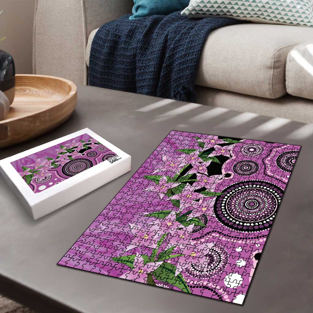 Australia Boronia Puzzle Aussie Native Flowers Indigenous Art - Aussie Hoodie