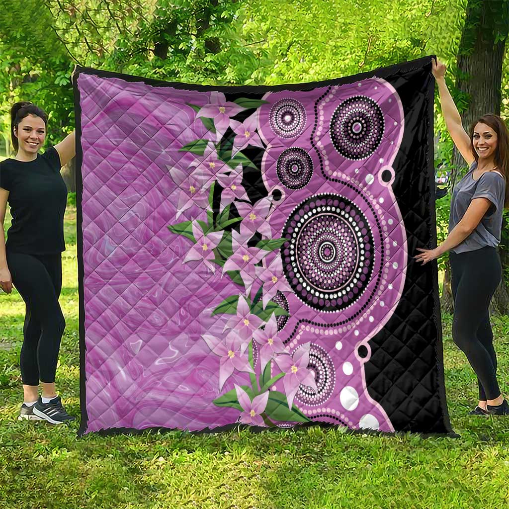Australia Boronia Quilt Aussie Native Flowers Indigenous Art - Aussie Hoodie