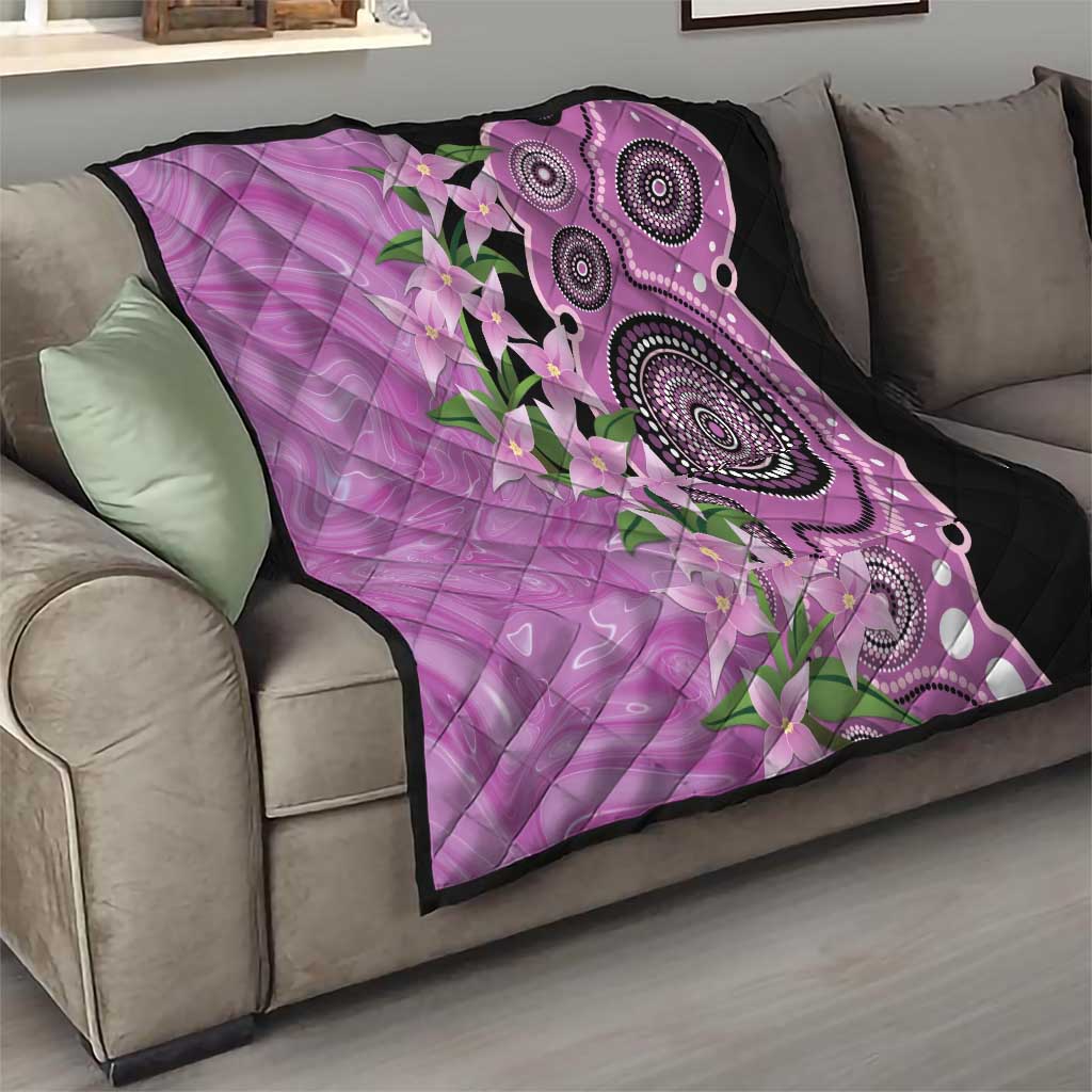 Australia Boronia Quilt Aussie Native Flowers Indigenous Art - Aussie Hoodie