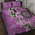 Australia Boronia Quilt Bed Set Aussie Native Flowers Indigenous Art - Aussie Hoodie