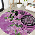 Australia Boronia Round Carpet Aussie Native Flowers Indigenous Art - Aussie Hoodie