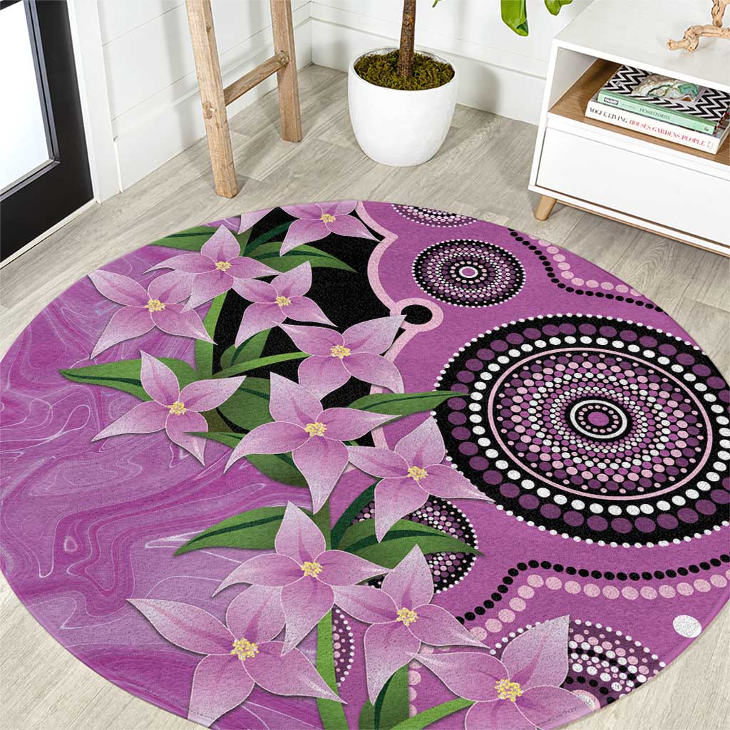 Australia Boronia Round Carpet Aussie Native Flowers Indigenous Art - Aussie Hoodie