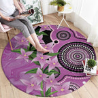 Australia Boronia Round Carpet Aussie Native Flowers Indigenous Art - Aussie Hoodie