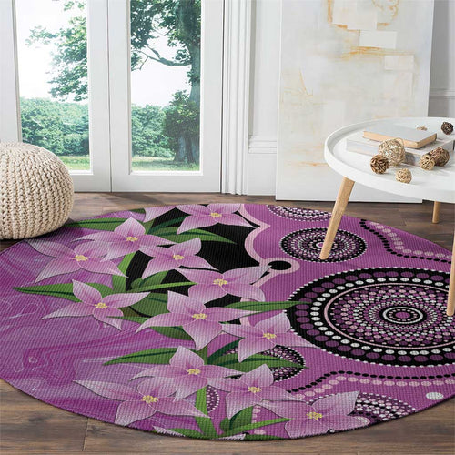 Australia Boronia Round Carpet Aussie Native Flowers Indigenous Art - Aussie Hoodie