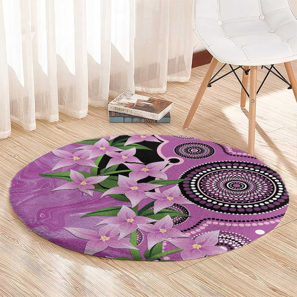 Australia Boronia Round Carpet Aussie Native Flowers Indigenous Art - Aussie Hoodie