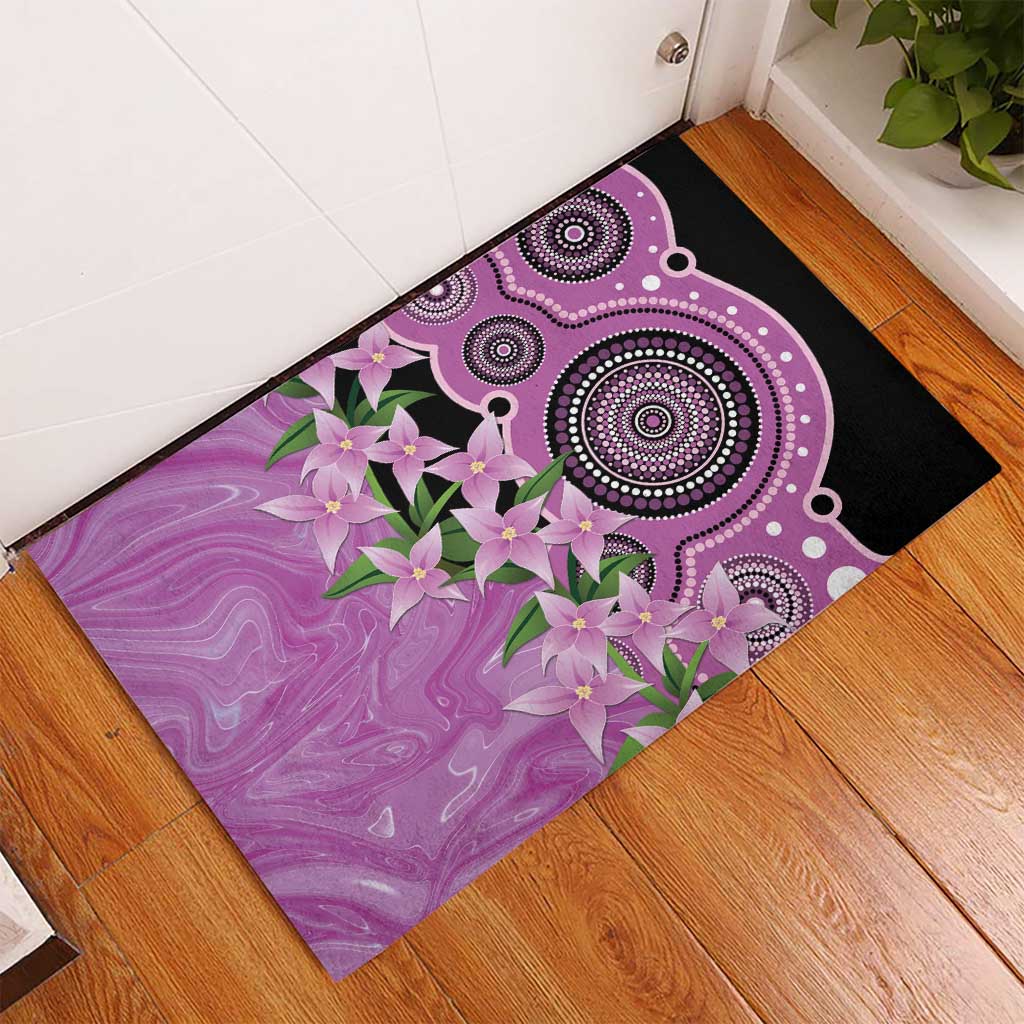Australia Boronia Rubber Doormat Aussie Native Flowers Indigenous Art - Aussie Hoodie