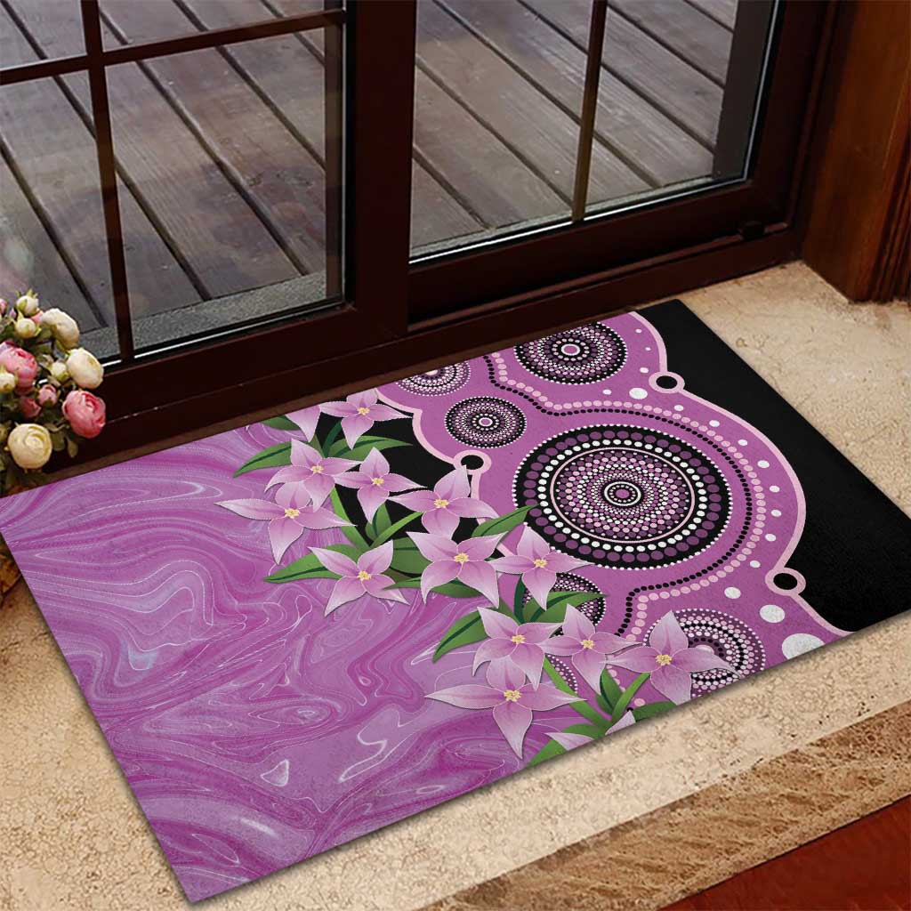 Australia Boronia Rubber Doormat Aussie Native Flowers Indigenous Art - Aussie Hoodie