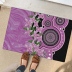 Australia Boronia Rubber Doormat Aussie Native Flowers Indigenous Art - Aussie Hoodie