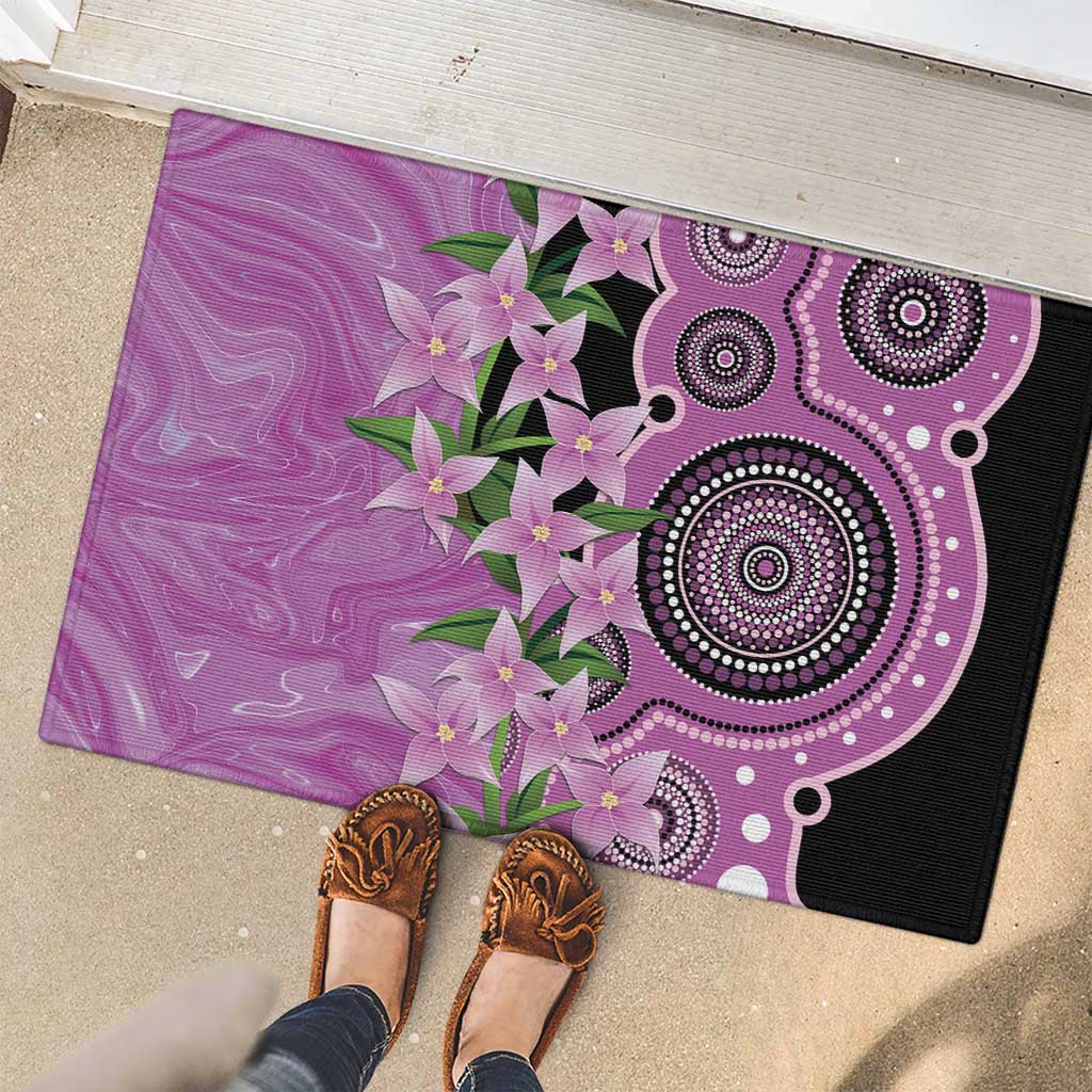Australia Boronia Rubber Doormat Aussie Native Flowers Indigenous Art - Aussie Hoodie