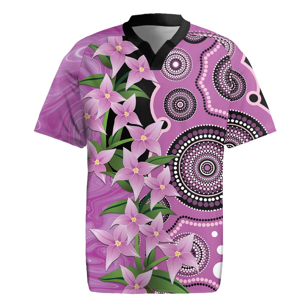 Australia Boronia Rugby Jersey Aussie Native Flowers Indigenous Art - Aussie Hoodie